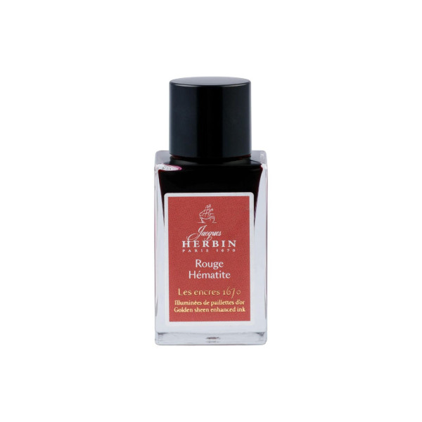 photo - Encre pour calligraphie - Rouge Hématite  - Les encres 1670 - Herbin - Flacon 15ml
