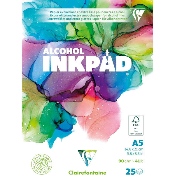 photo-Bloc - Dessin - Feutres à alcool - A5 - 25 feuilles - 90g - Alcohol Inkpad - Clairefontaine