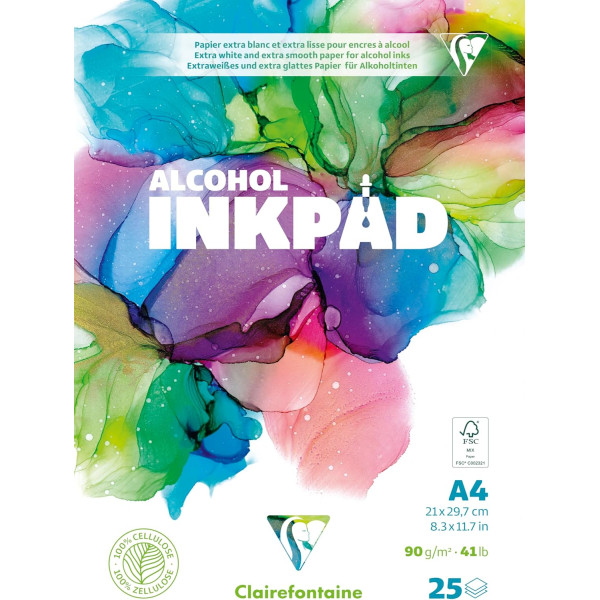 photo-Bloc - Dessin - Feutres à alcool - A4 - 25 feuilles - 90g - Alcohol Inkpad - Clairefontaine