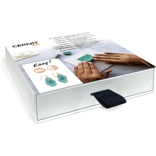 Coffret - Pâte polymère - Création de bijoux - 4 pains de pâte 25g + outils + notice - Cernit