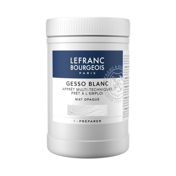 photo-Gesso - Blanc - Apprêt - Acrylique, aquarelle, huile - Pot 1L - Lefranc Bourgeois