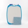 photo-Ardoise - Blanche - 2 faces - Effaçable - Feutre et chiffon inclus - Scolaire