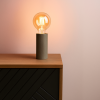 photo - Lampe à poser - Bois - Gris - Forme de tube - 14cm de hauteur - Déco