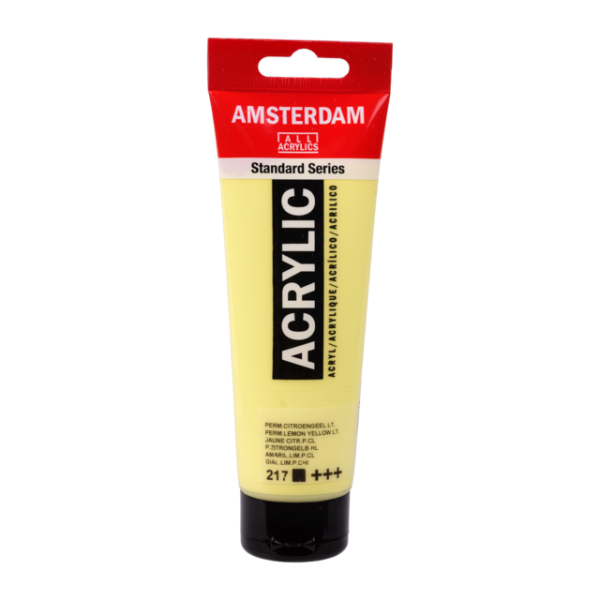 photo*Peinture Acrylique en tube - Jaune citron clair - 217 - Amsterdam - 120ml