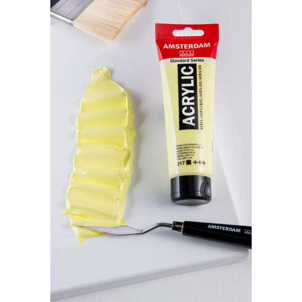 Peinture Acrylique en tube - Jaune citron clair - 217 - Amsterdam - 120ml