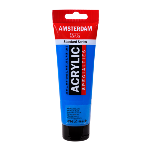 photo-Peinture Acrylique en tube - Bleu métallique - 834 - Amsterdam - 120ml