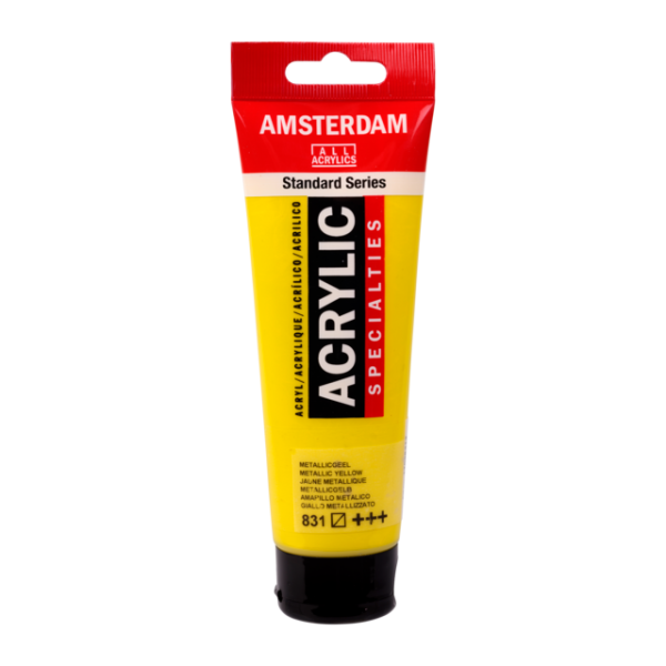 photo-Peinture Acrylique en tube - Jaune métallique - 831 - Amsterdam - 120ml