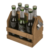 Porte-bouteille - Bois - Avec ouvre-bouteille intégré - Pour 6 bouteilles 33cl