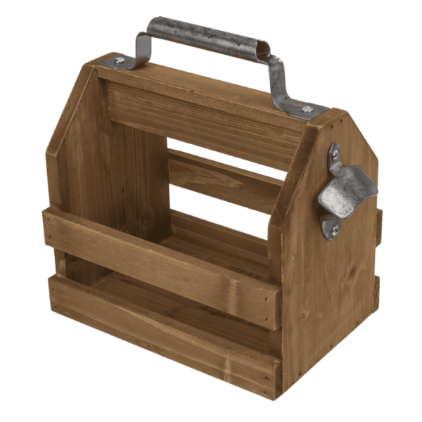 Porte-bouteille - Bois - Avec ouvre-bouteille intégré - Pour 6 bouteilles 33cl