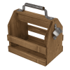 Porte-bouteille - Bois - Avec ouvre-bouteille intégré - Pour 6 bouteilles 33cl