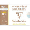 photo-Papier millimétré - A4 - 21x29,7cm - 90g - 12 feuilles - Scolaire - Technique - Clairefontaine