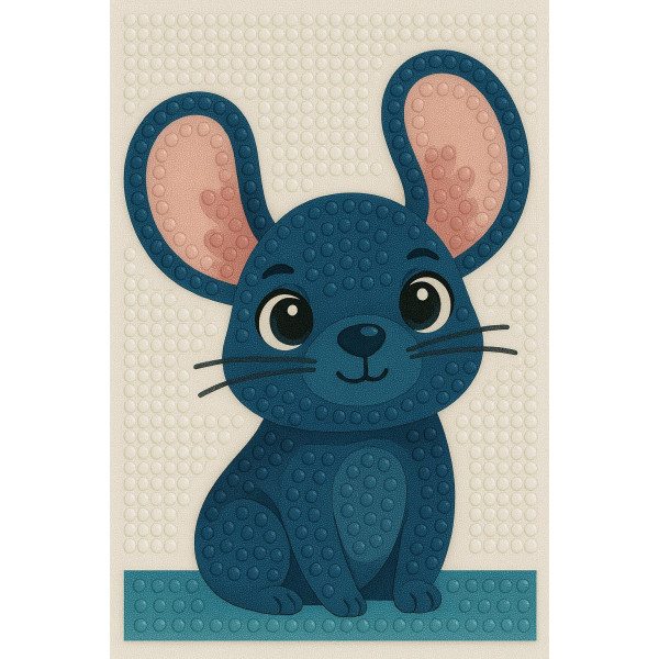 photo-Kit de diamond painting - Enfant - Souris - 15x20cm - Loisirs créatifs