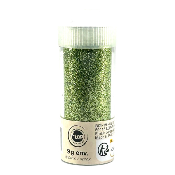 photo-Paillettes - Vert - Tube de 9g - Biodégradables - Loisirs créatifs - Carterie