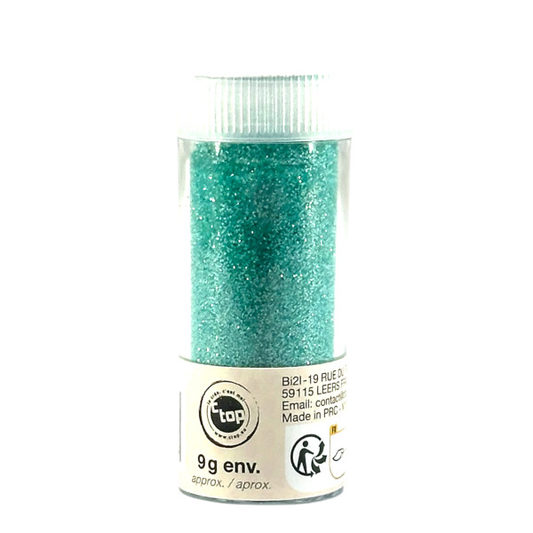 photo-Paillettes - Turquoise - Tube de 9g - Biodégradables - Loisirs créatifs - Carterie