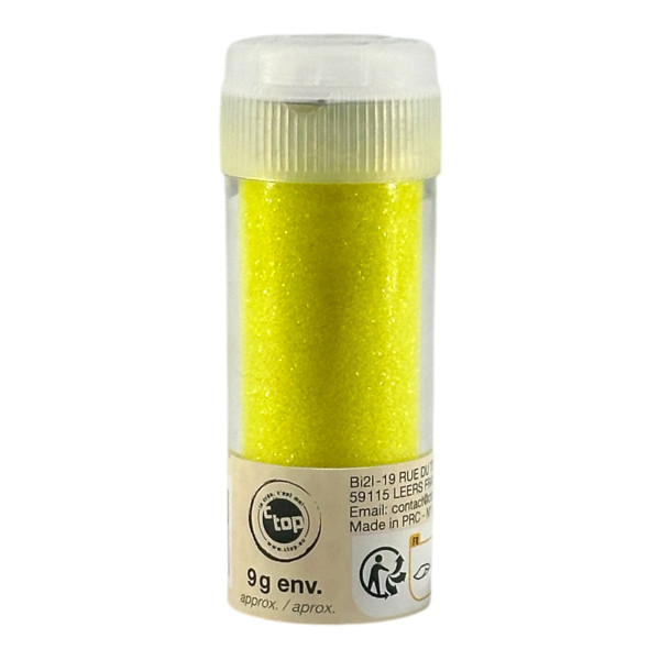 photo-Paillettes - Jaune - Tube de 9g - Biodégradables - Loisirs créatifs - Carterie