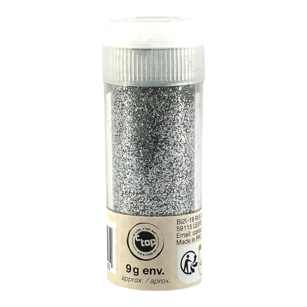 photo-Paillettes - Argent - Tube de 9g - Biodégradables - Loisirs créatifs - Carterie