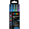 photo-Pochette 4 marqueurs POSCA - PC3M - Couleurs pailletées - Pointe fine - 0,9-1,3mm