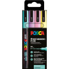 photo-Pochette 4 marqueurs POSCA - PC3M - Couleurs douces - Pointe fine - 0,9-1,3mm
