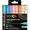 photo-Pochette 8 marqueurs POSCA - PC1M - Couleurs douces - Pointe extra fine - 0,7-1mm