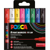 photo-Pochette 8 marqueurs POSCA - PC1M - Couleurs basiques - Pointe extra fine - 0,7-1mm