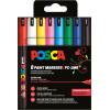photo-Pochette 8 marqueurs POSCA - PC1MR - Couleurs basiques - Pointe extra fine - 0,7mm