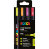 photo-Pochette 4 marqueurs POSCA - PC5M - Couleurs fluos - Pointe moyenne