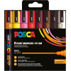 photo-Pochette 8 marqueurs POSCA - PC5M - Couleurs chaudes - Pointe moyenne