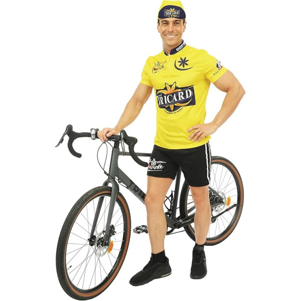 Déguisement - Cycliste - Maillot jaune - T-shirt + short - Adulte - Taille S/M