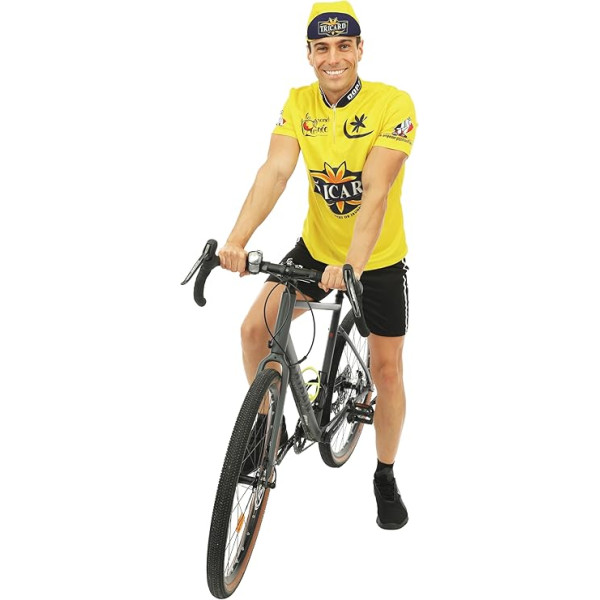 Déguisement - Cycliste - Maillot jaune - T-shirt + short - Adulte - Taille S/M