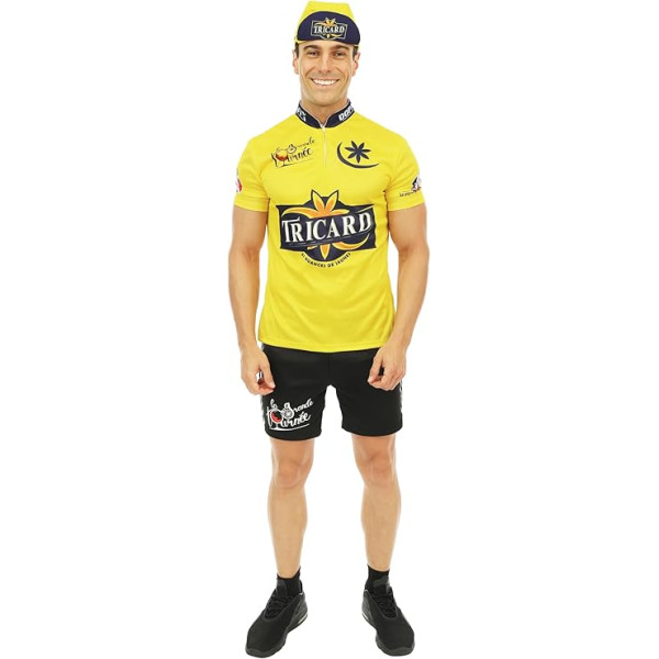 photo-Déguisement - Cycliste - Maillot jaune - T-shirt + short - Adulte - Taille L/XL