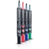 Marqueurs - Pour tableau blanc - 4 couleurs + brosse magnétique - Pentel - Maxiflo