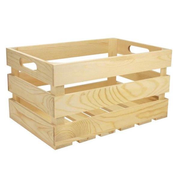photo-Cagette - Bois naturel - 32,5x21,5x17cm - A décorer et personnaliser - Décoration