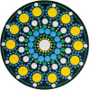 Pochoir - Pour dot painting - Mandala - 10cm - Forme en bois + support - Aladine