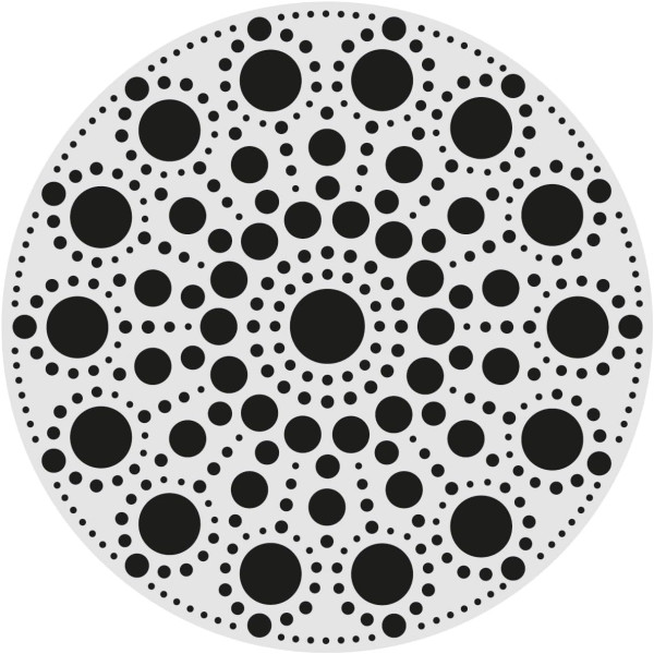 Pochoir - Pour dot painting - Mandala - 10cm - Forme en bois + support - Aladine