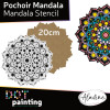 Pochoir - Pour dot painting - Mandala - 20cm - Forme en bois + support - Aladine