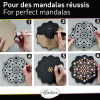 Pochoir - Pour dot painting - Mandala - 20cm - Forme en bois + support - Aladine