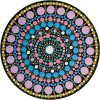Pochoir - Pour dot painting - Mandala - 20cm - Forme en bois + support - Aladine