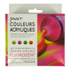 photo-Peinture acrylique - Couleurs fluorescentes - 4 tubes de 22ml - Set d'initiation - AMT