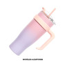 Mug de transport - XXL - 1,2L - Isotherme - Modèle aléatoire - Paille intégrée