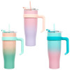 Mug de transport - XXL - 1,2L - Isotherme - Modèle aléatoire - Paille intégrée