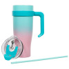 Mug de transport - XXL - 1,2L - Isotherme - Modèle aléatoire - Paille intégrée