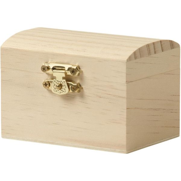 photo-Mini coffret de pirate - Bois - 6x6x8,5cm - A décorer et personnaliser - Loisirs créatifs