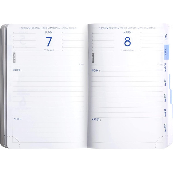 Agenda - 2026/2027 - Scolaire - Vert menthe - 1 page par jour - 10x15cm - Forum