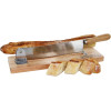photo-Trancheuse à pain - Couteau + support - Bois et acier - 25x5cm - Cuisine