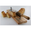 Trancheuse à pain - Couteau + support - Bois et acier - 25x5cm - Cuisine