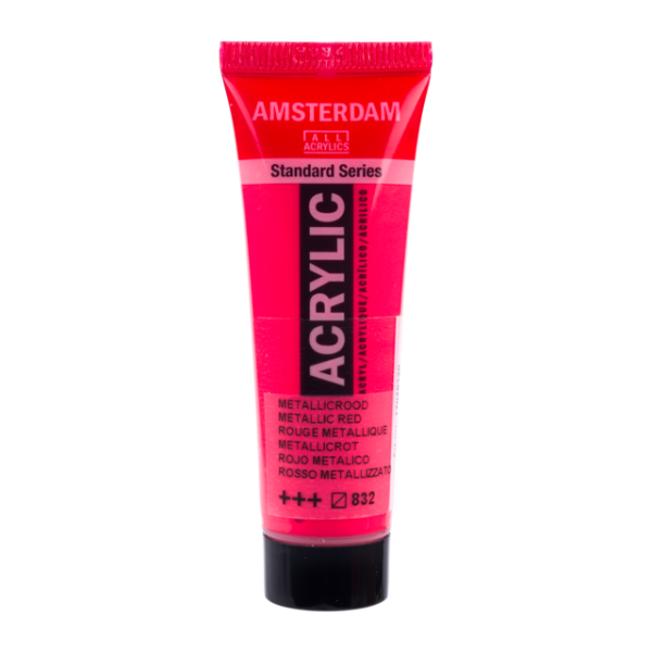 photo-Peinture acrylique en tube - Rouge métallique - 832 - Amsterdam - 20ml