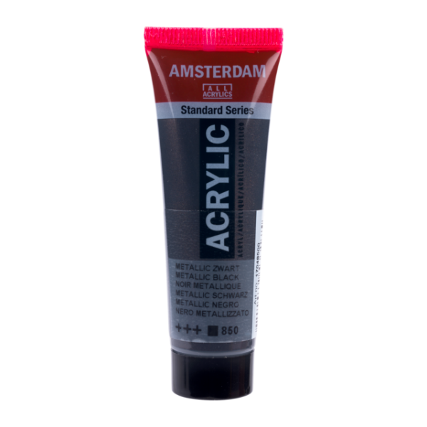 photo-Peinture acrylique en tube - Noir métallique - 850 - Amsterdam - 20ml