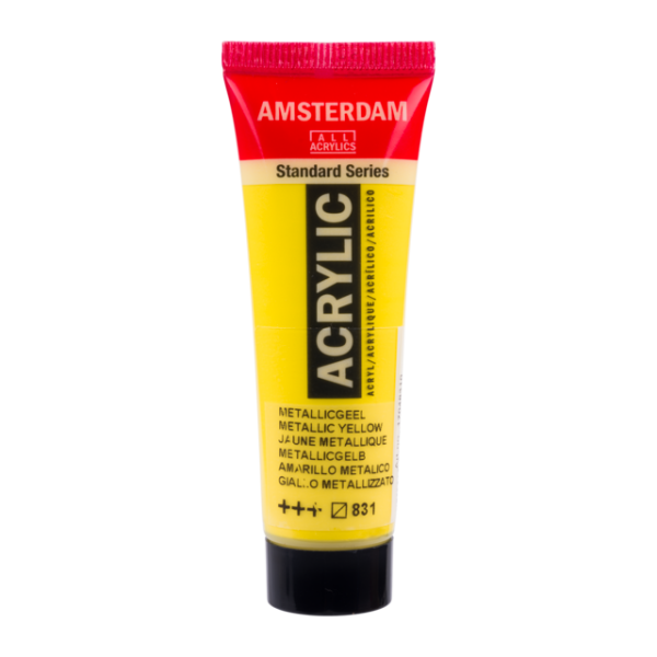 photo-Peinture acrylique en tube - Jaune métallique - 831 - Amsterdam - 20ml