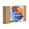 Peinture acrylique - Coffret 12 tubes de 20ml + 2 pinceaux + couteau + carton toilé - Pébéo