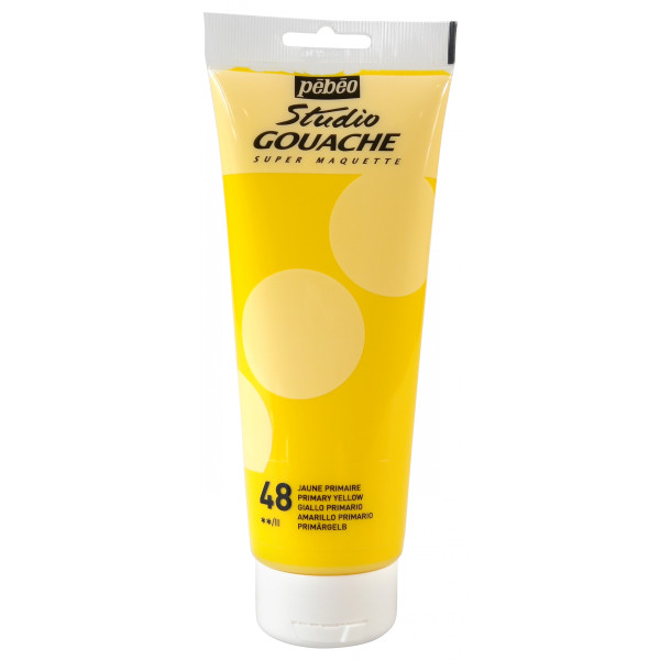 photo-Peinture gouache - Jaune primaire - 48 - Fine - Pébéo - Studio Gouache - 220ml